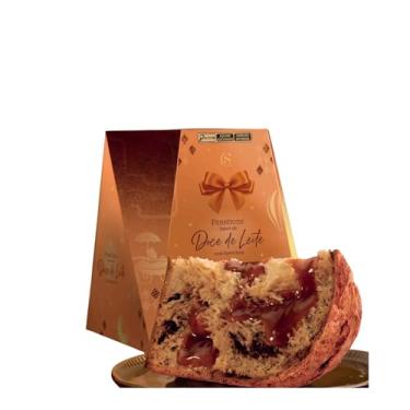 Imagem de Panetone Doce de Leite com Speculoos Cacau Show Panettone Sabor Especiarias com Gotas ao Leite e Recheio Sabor Doce de Leite 580grs