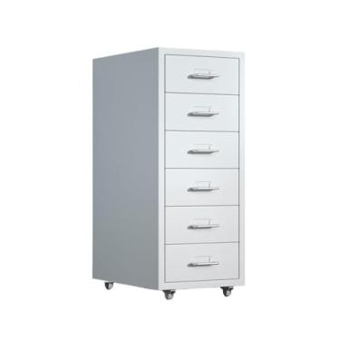 Imagem de Armário de Arquivos Cômoda de aço laminado a frio espessado 6 camadas armários armazenamento grande capacidade Armários arquivo escritório Armário organização dados multifuncional(Branco)