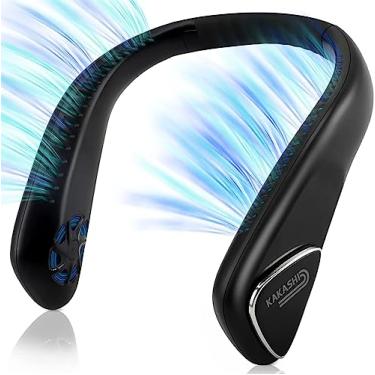 Imagem de WYUYIWH Ventilador de pescoço portátil, recarregável de 6000 Mah sem lâminas, ventilador pessoal usável, ventilador USB sem folhas de resfriamento 360° com 3 velocidades, ventiladores pendurados ao