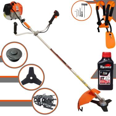 Imagem de Roçadeira Profissional Lateral Vulcan Vr620h À Gasolina 2t 62cc 3hp + Óleo Toyama Fg50 500ml + Enxada Rotativa Duraline