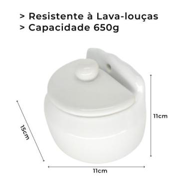 Imagem de Saleiro Com Tampa em Cerâmica Mesa e Parede Porta Sal de Louça - Porto