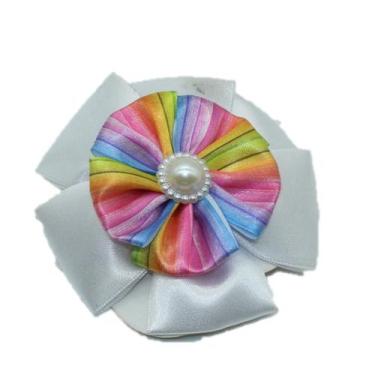 Imagem de 1 Faixa Cabelo Com Laço Girassol Catavento Infantil Bebê Meia De Seda 