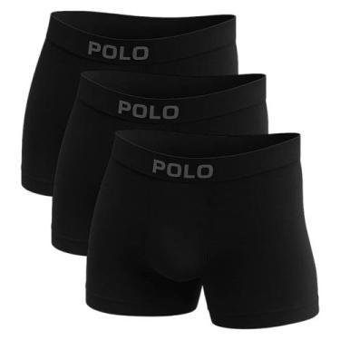 Imagem de Kit com 3 Cuecas Box Polo Star Preta Masculina, G, Preto