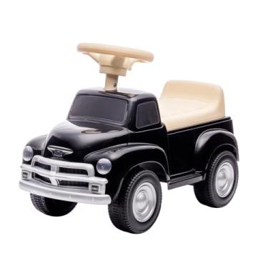 Imagem de Chevrolet 3100 Pé No Chão Carro Infantil Preto Brinquedo De Passeio Resistente E Seguro Para Crianças Miniatura Clássica Para Diversão