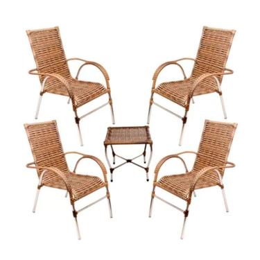 Imagem de Conj Cadeira Para Area Externa E Mesa De Centro Vênus Trama Capuccino