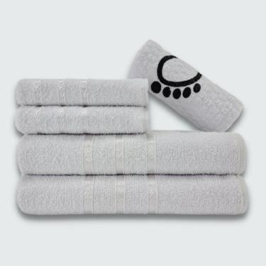 Imagem de Jogo De Toalha Banho 5 Peças Verona 100% Algodão Branco