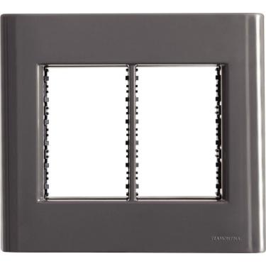 Imagem de Placa 6 Postos 4x4 Tramontina Giz Titânio Com Suporte Tramontina