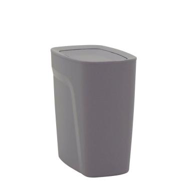 Imagem de Lixeira Tramontina Compact Em Polipropileno Cinza Com Tampa Basculante 8,5 L Tramontina