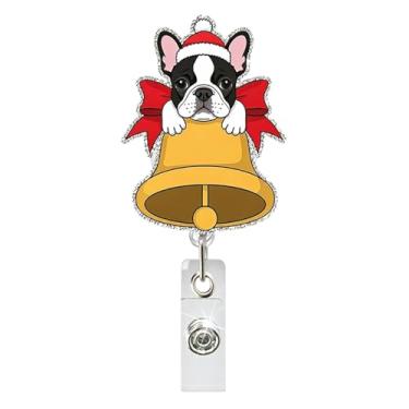 Imagem de Carretel de crachá de Natal, carretéis retráteis de crachá de identificação com clipe para enfermeira médica e professora