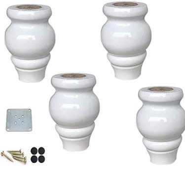 Imagem de SENNIAN Pernas de móveis sólidas redondas de madeira, substituição de pés de coque, pés de coque de sofá antigo, pernas de substituição de cama, pernas de suporte de armário de TV, para sofá mesa de