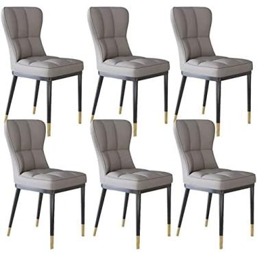 Imagem de Conjunto de 4 cadeiras de móveis de sala de jantar de cozinha, cadeiras de jantar de cozinha, assento macio acolchoado com encosto alto, cadeiras de sala de estar, cadeiras laterais de couro à prova