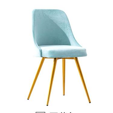 Imagem de Cadeira de jantar, cozinha, sala de jantar, móveis, cadeiras de veludo com pernas de metal, assento e encostos de veludo, cozinha, sala de estar, espreguiçadeiras, balcão, (cor: azul claro)