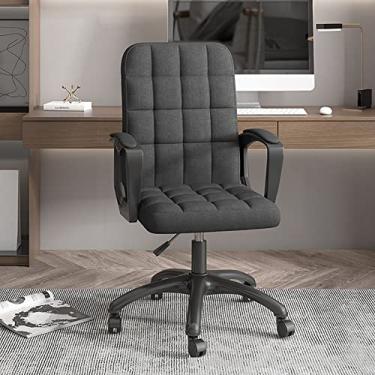 Imagem de Cadeira de escritório para jogos, cadeira de computador, cadeira de escritório moderna, cadeira de trabalho giratória estofada de linho com altura ajustável, cadeira de mesa de computador com rodas