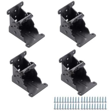 Imagem de 4 peças de suporte dobrável - dobradiça autotravante - acessórios de perna e suporte de canto - para pernas dobráveis - bancada dobrável - extensão de mesa dobrável na cozinha (0-90, cor bronze escuro