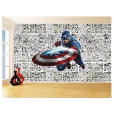 Imagem de Papel De Parede 3D Heróis Página Quadrinhos Hq 3,5M Nhma125 - Você Dec
