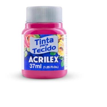 Imagem de Acrilex Fosca Tinta para Tecido, Rosa (Escuro), 12 x 37 ml