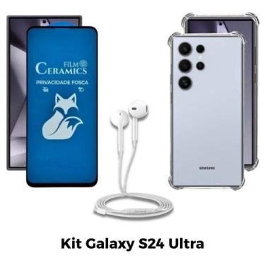 Imagem de Capa + Película Fosca Privacidade + Fone de Ouvido para Samsung Galaxy