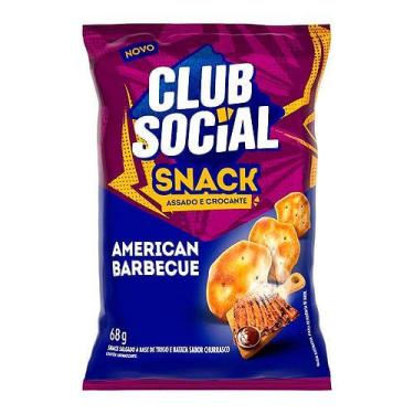 Imagem de Biscoito Salgado Assado Snack Sabor American Barbecue Club Social 68g