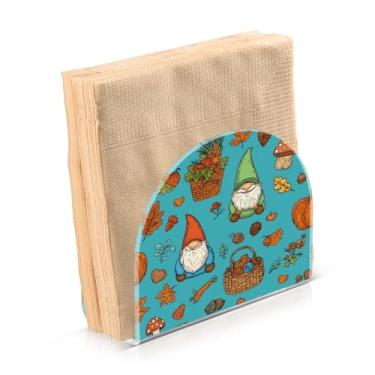 Imagem de ATTX Porta-guardanapos de acrílico de ação de graças com design de abóboras girassóis e gnomos - organizador de mesa decorativo para cozinha, restaurante, decoração de férias de casa #410