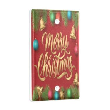 Imagem de Blueangle Placa de parede decoradora de capa em branco, tamanho padrão, capa de interruptor de feliz Natal de 1 gangue para quarto de escritório em casa, 4,53 x 2,76 polegadas (138)