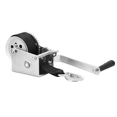 Imagem de aqxreight Manivela de Guincho Manual de 600 Libras, Cinta de Poliéster de 6 M, Guincho de 2 Engrenagens para Reboque de Barco ATV, Trava Segura um Poliéster de 6 M, Construção de Estabilidade de