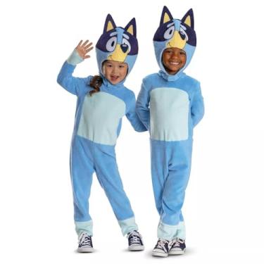 Imagem de Bluey Macacão clássico felpudo para cosplay de Halloween, Azul, 2T