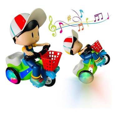 Imagem de Brinquedo Moto Triciclo Menino E Menina Empina Luzes Sons (Menino)