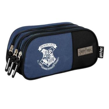 Imagem de Estojo Harry Potter 3 Divisórias Material Escolar Hogwarts - - LUXCEL,