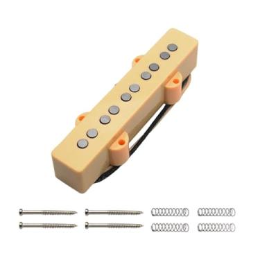 Imagem de Dynwave Captador de baixo com afinador, fácil de instalar, profissional, de substituição, leve, portátil, para 5 cordas, pré-amplificador de, Amarelo, Pescoço