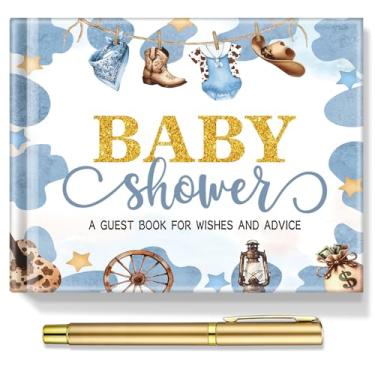 Imagem de Fuyoooo 27 peças Livro de visitas para chá de bebê, recepção de livro de visitas para chá de bebê, recepção com página de ultrassonograma, inclui cartão de mesa com caneta dourada e canto de foto