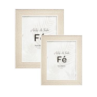 Imagem de Kit Porta-Retratos 2 Peças MDF Bege. Quadros de Mesa para Fotos 10x15cm e 15x20cm. Molduras Decorativas para Fotografias