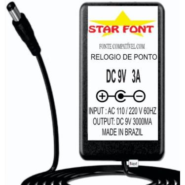 Imagem de Fonte DC 9V 3A para Relógio de Ponto Control ID - Adaptador de Energia