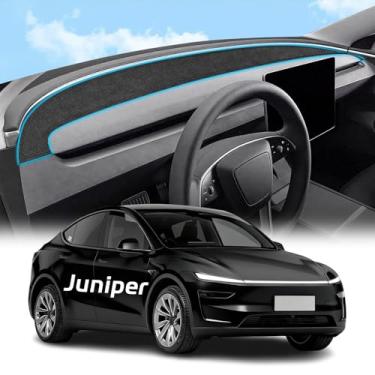 Imagem de YIZHUOMY Capa de painel para novo modelo Y Juniper 2025 2026 Flanela Dash Board Cover Protetor de painel compatível com Tesla Model Y Juniper Interior Dash Covers No Glare Model Y Juniper Accessories