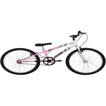 Imagem de Bicicleta de Passeio Ultra Bikes Esporte Bicolor Rebaixada Aro 24 Reforçada Freio V-Brake Sem Marcha Feminina Rosa Bebê/Branco