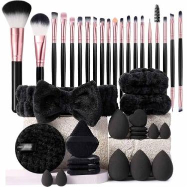 Imagem de Conjunto de pincéis de maquiagem profissional para olhos e rosto, pincel de mistura para base, sombra, corretivo, pacote de pincéis de maquiagem, pincel de sombra, presente para mulheres (marrom)