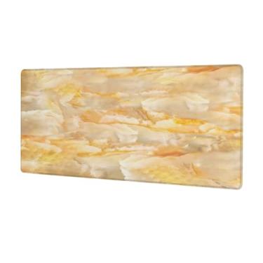 Imagem de Tapete de mouse grande dourado abstrato à prova d'água para computador estendido tapete protetor de mesa antiderrapante base de borracha para escritório, computador, teclado, laptop e mesa de casa