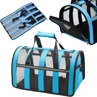 Imagem de Bolsa Transporte Pet Cachorro Gato Animais Estimaçao Faixa Refletiva Passeio Viagem Caminhada Confortavel Aviao Carro