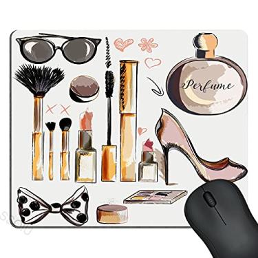 Imagem de SSOIU Mouse pad de maquiagem estética mousepad bonito decoração de escritório maquiagem acessórios de mesa feminino MUA Mousepad presente personalizado para meninas chefe 9,5 X 7,9 polegadas (240 mmX200 mmX3 mm)