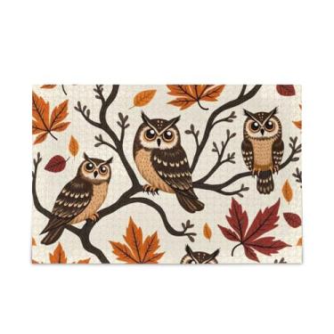 Imagem de Quebra-cabeças de corujas em ramos com folhas de outono resistentes 2 mm para adultos, famílias, tamanho final 75 x 50 cm