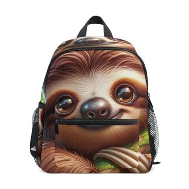 Imagem de GAIGEO Cute Sloth Backpack for School Kids Boy Toddler Backpack with Front Pocket, Safety Whistle for Ages 3-8