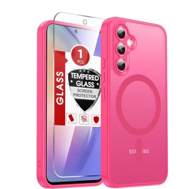 Imagem de LeYi Capa de telefone para Galaxy A54-5G: Capa compatível com Samsung A54 5G com protetor de tela, carregamento sem fio, fosco, translúcido, toque macio e à prova de choque de grau militar Funda para