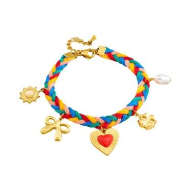 Imagem de Pulseira De Pérola Com Laço Vermelho Para Mulheres, Vintage, Feita À M