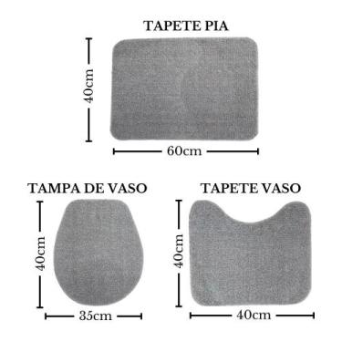 Imagem de Tapete Para Banheiro 3 Peças Pelúcia Premium - Lucatex, Bege