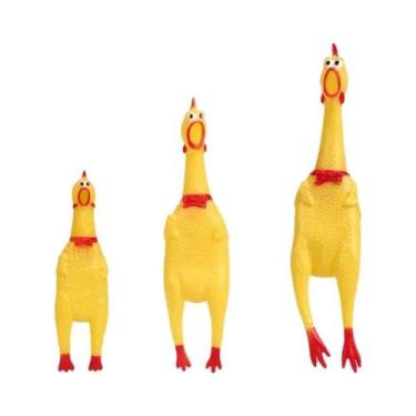 Imagem de Brinquedo De Borracha Amarelo Galinha Gritante Para Cães, Durável, Com