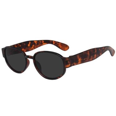 Imagem de Óculos de Sol Ovais com Armação de Metal, Estilo Punk, Proteção UV400, para Esportes ao Ar Livre, Corrida e Ciclismo, Estampa de Leopardo Cinza