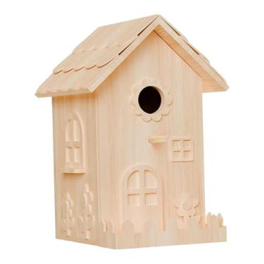 Imagem de Generic Kit para casinha de pássaros faça você mesmo, acessórios para gaiola de de madeira inacabada, projetos de artesanato em madeira para jardim,