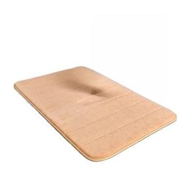 Imagem de KIT Tapete Paralelepípedos Soft para Banheiro, Sala e Quarto Diversas Cores Antiderrapante Super.(2 Peças,LISTRAS CAQUI)