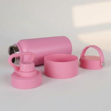 Imagem de Garrafa Térmica Rosa, Aço Inoxidável 304, 950ml, Isolamento a Vácuo, Mantém Bebidas Geladas 20h e Quentes 10h, Livre de BPA, Tampa Extra e Protetor de Silicone, Presente