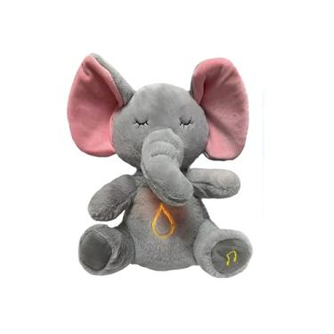 Imagem de Naninha Respira Soninho, Pelúcia que Respira com Som Relaxante para Sono Tranquilo | Pelúcia Calmante com Luzes (Elefante)