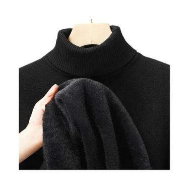 Imagem de Suéter Masculino De Gola Alta Slim Fit De Manga Longa Anti-Pilling De 